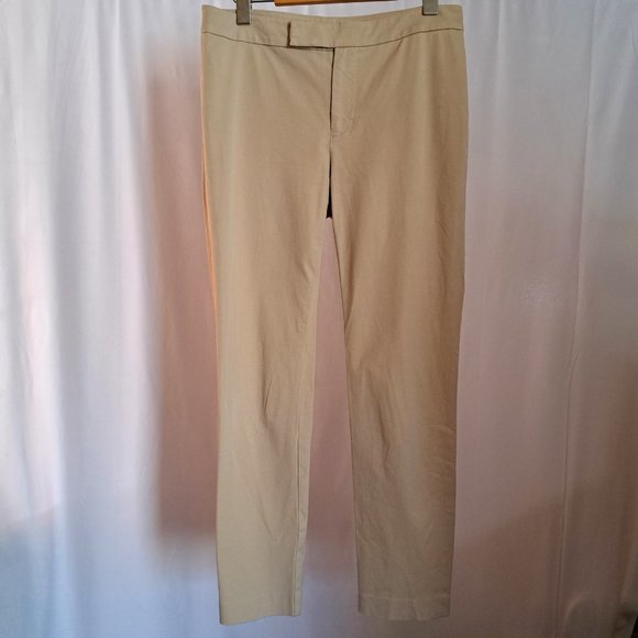 RAPLH LAUREN PANTS Sz 4 or 30 waist BEIGE PREPPY OLD MONEY CASUAL CHIC STUNNING - Picture 3 of 12